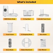 VAVSEA Food Processor, Electric Food Chopper for Dicing, Chopping, Mincing, BPA Free, Stainless Steel Blades, 6Cup White
