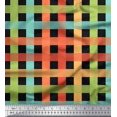 thumbnail image 1 of Soimoi Black Heavy Satin Fabric Check Check Printed Fabric 1 Yard 54 Inch Wide, 1 of 4