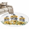 thumbnail image 6 of Sunflower Gnomes Round Rug 4ft Washable Circle Entryway Rugs Non Slip Spring Eucalyptus Floral Watercolor Area Rug Indoor Floor Carpet for Bedroom Kitchen Living Room Home Office Dining Room Nursery, 6 of 8
