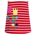 thumbnail image 4 of Robe Fille Brodée de Fleurs Rayures Rouges Manches Courtes 4 Ans, 4 of 6