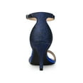 thumbnail image 2 of BLISSFUL STEP Women's Glitter Strap Stiletto Heel Sandals Black Blue (Size 8), 2 of 7