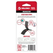 VELCRO Brand Sticky Back Strips with Adhesive | 4 Count | Black 3 1/2 x 3/4 In | Hook and Loop Fasteners for Home Organization, Classroom or Office