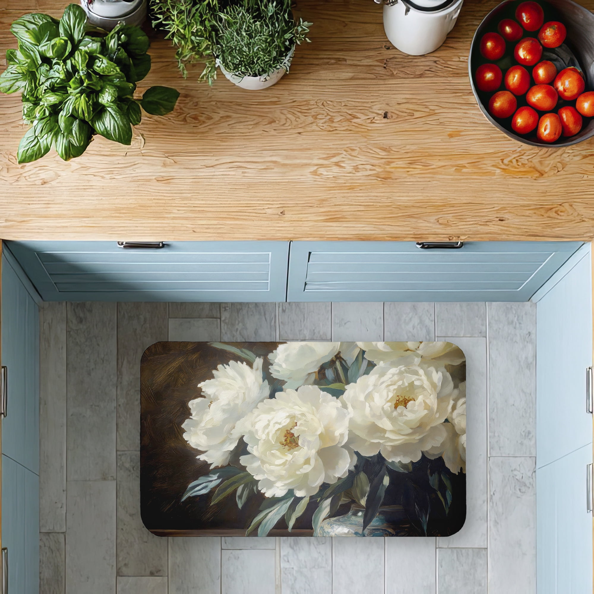 Stupell Industries Large Moody Floral Vase Printed Anti-Fatigue Floor Mat, design by Petals Prints Design