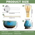 thumbnail image 2 of YSTIANN Premium 5-Piece Matcha Kit: Traditional Bamboo Whisk, Ceramic Bowl, Sifter & Stand – Complete Set for Authentic Japanese Tea – Perfect Gift for Newcomers & Connoisseurs(Brownish Blue), 2 of 7