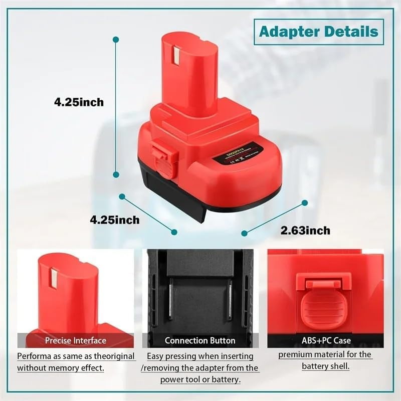 Adapter Use for Ma/kita Ni-CD Ni-Mh Tools,for De*walt 20V 60V and for Mil*wau*kee 18V M18 Lithium Battery Convert to for Ma.kita 12V 14.4V Ni-Cd/Ni-Mh Batteries Power for Ni-CD Cordless Power Tool