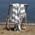 thumbnail image 2 of Linum Home 100% Turkish Cotton Patara Monogrammed Striped Pestemal Beach Towel, 2 of 2