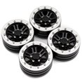thumbnail image 3 of 4-Pack Aluminum Alloy Beadlock Wheel Rims, 1.9 Inch, 40mm Inner Diameter, 25mm Width, 12.5mm Hexagon, Black, Replacement for 1/10 Axial SCX10 90026 90046, TRAX4, D90, Wraith 90048 RC Cars (Minimum, 3 of 6