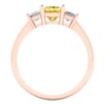 thumbnail image 4 of Three-Stone Engagement Ring for Women - 1.11ct Simulated Yellow Diamond in 14K Rose Gold Promise Ring, 4 of 6