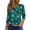 Turquoise, variant on Christmas 3/4 Sleeve Tops for Women Cute Christmas V Neck Cotton Shirts for Women Loose Fit Henley Xmas Tree Snowflake Print TshirtsCasual Blouse Western Tops Quarter Sleeve Tops Tees & Blouses