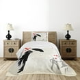 thumbnail image 4 of Ambesonne Black White Quilted Bedspread Set 2 Pcs, Couple Love Romance, Twin Size, Black White Red, 4 of 5