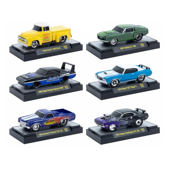 "Ground Pounders" 6 Cars Set Release 32 IN DISPLAY CASES Limited Edition 1/64 Diecast Model Cars by M2 Machines