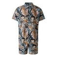 thumbnail image 4 of Caitzr Men's Printed Shirt Hawaiian Sets Casual Button Down Short Sleeve Shirt + Shorts Summer Beach Suit, 4 of 6