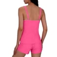 thumbnail image 6 of qucoqpe Summer Tankini Swimsuits for Women Fashion Solid Color Adjustable Strap Two-Piece Modest Bathing Suits Beach Vacation Swimwear with Boyshorts, 6 of 8
