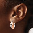 thumbnail image 3 of Primal Gold 14 Karat Two-tone Gold Oval Hoop Earrings, 3 of 4