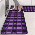 thumbnail image 2 of Kitchen Rugs Sets Of 2,Halloween Purple Checkered Ghosts and Icons Anti Fatigue Kitchen Mat Rugs Non Slip Washable,Decorative Kitchen Floor Mats for Kitchen,Sink,Laundry,17"x47"+17"x47", 2 of 5