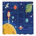thumbnail image 3 of Ambesonne Cartoon Activity Shower Curtain, Racing in Cosmos, 69"Wx75"L, Multicolor, 3 of 3