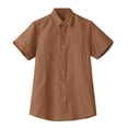 thumbnail image 7 of Luvrsol Plus Size Men's Linen Casual Short Sleeve Pockets Button Down Shirt, S-4XL, 7 of 7