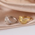 thumbnail image 2 of Aoxiang lindo anillo de pata de perro corazón de acero inoxidable mujeres chica anillos de pata de gato joyería de animales regalo de fiesta de aniversario para amantes de los perros y mascotas, 2 of 2