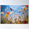 thumbnail image 2 of Colorful Flower Meadow Poster Or Wall Art Landscape Format Poster Or Wall Art Poster Wall Art, Modern Wall Decor For Living Room Bedroom, 16x24 UNFRAMED, 2 of 3