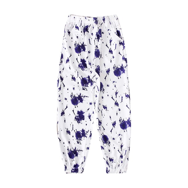 Odeerbi 4-12 Años Niñas Tie-Dye Pantalones Verano Casual Transpirable Cintura Elástica