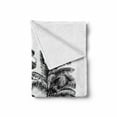 thumbnail image 2 of Tropical Soft Flannel Fleece Blanket, Lighthouse on Island Surrounded with Palm Trees Exotic Landscape Sketchy Artwork, Cozy Plush for Indoor and Outdoor Use, 70" x 90", Black White, by Ambesonne, 2 of 6