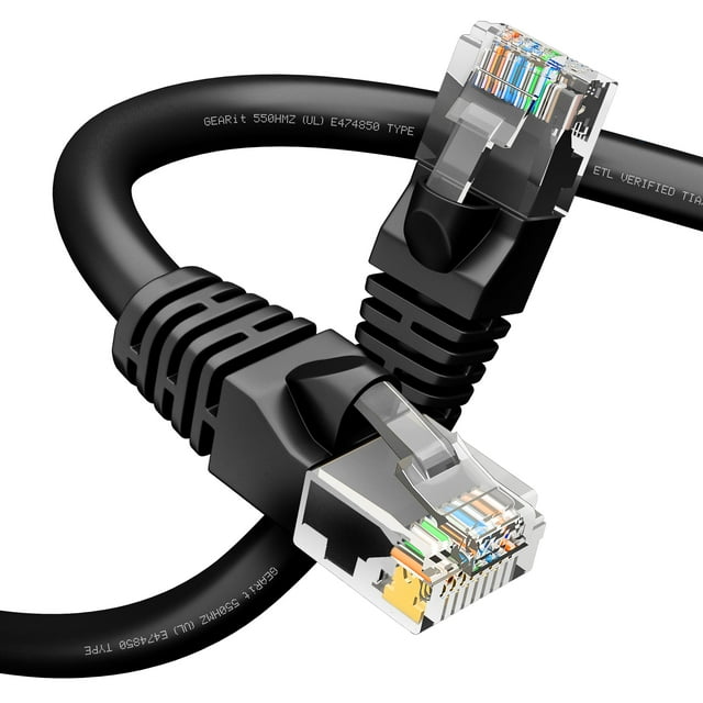 Cable Ethernet GearIt Cat 6 100 pies (30 m) 10 Gbps RJ45 negro