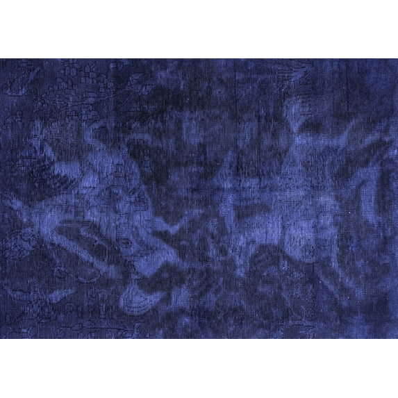 Ahgly Company Indoor Rectangle Abstract Blue Modern Area Rugs, 7' x 9'