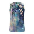 thumbnail image 4 of Sleeveless Shirts for Women Summer Casual V Neck Floral Printed Flowy Tank Tops Loose Blouses with Side Split (2XL, Multicolor 2), 4 of 5