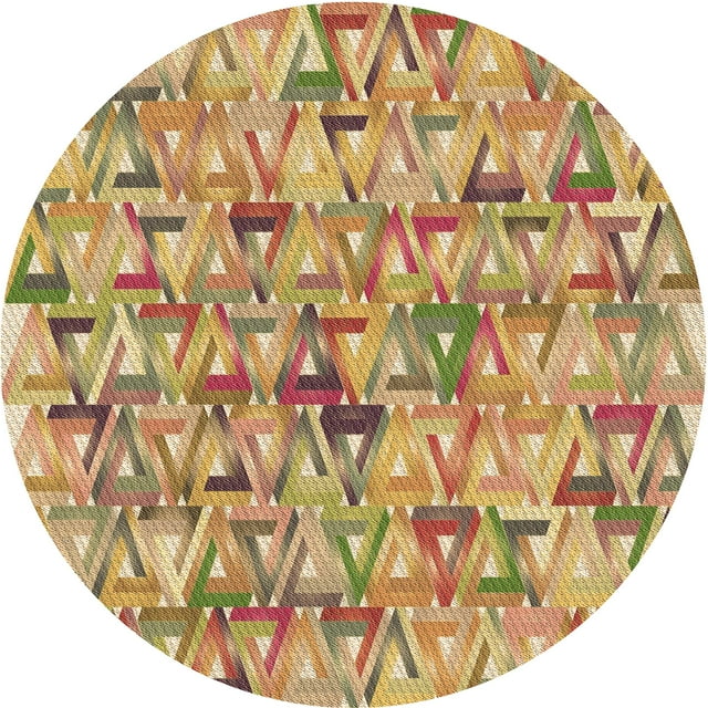 Ahgly Company Tapis d'Intérieur Ronds Transitionnels Rouges Lavables à la Machine, 6 Pieds Rond