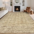thumbnail image 2 of Memoryfield 5' x 7' Washable Area Rug, Vintage Floral Non-Slip Soft Floor Carpet, for Living Room Bedroom Dining Room, Beige, 2 of 10