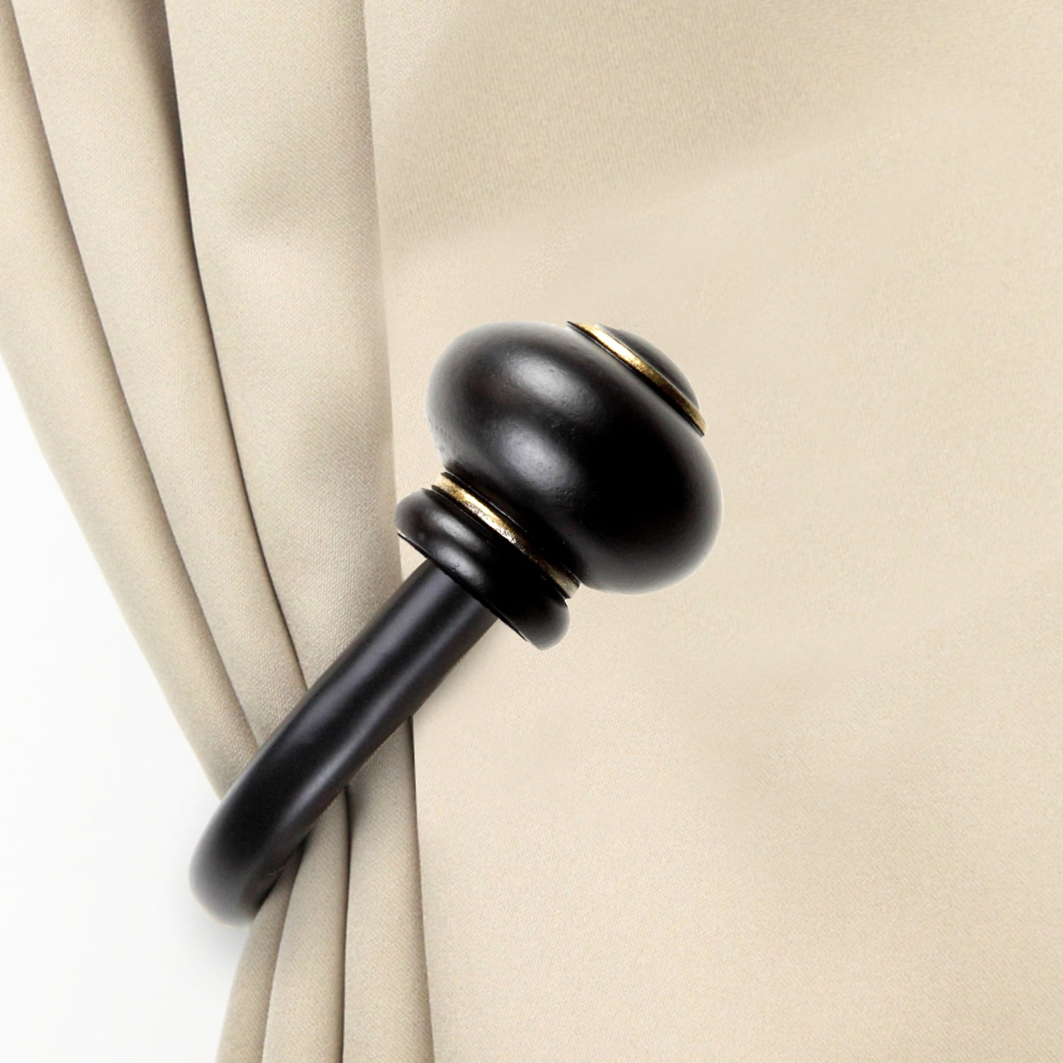 Abel Curtain Rod Holdback - Black