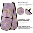 thumbnail image 2 of Yayeee Double Oven Mitt Kitchen Heat Resistant Baking 35" x7" Quilted Glove, Pastel Pink Marble Pattern, 2 of 6