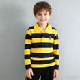 thumbnail image 4 of Mceream Boy's Girls Striped Shirt Long Sleeve Lapel Tops Spring Summer School Uniform Tees Athletic Casual T-Shirt Print Fashion Clothes Back to School Uniformes Escolares Para NiñAs 3-15 Years, 4 of 6