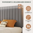 thumbnail image 5 of Amolife King Bed Frame with Adjustable Velvet-Wrapped Headboard and 4 Storage Drawers, No Box Spring Required, Gray, 5 of 10