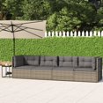thumbnail image 1 of vidaXL Ensemble de Salon de Jardin 4 Pcs avec Coussins Gris Poly Rotin, 1 of 5