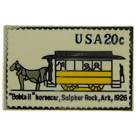 Bobtail Horsecar Stamp Pin 1"