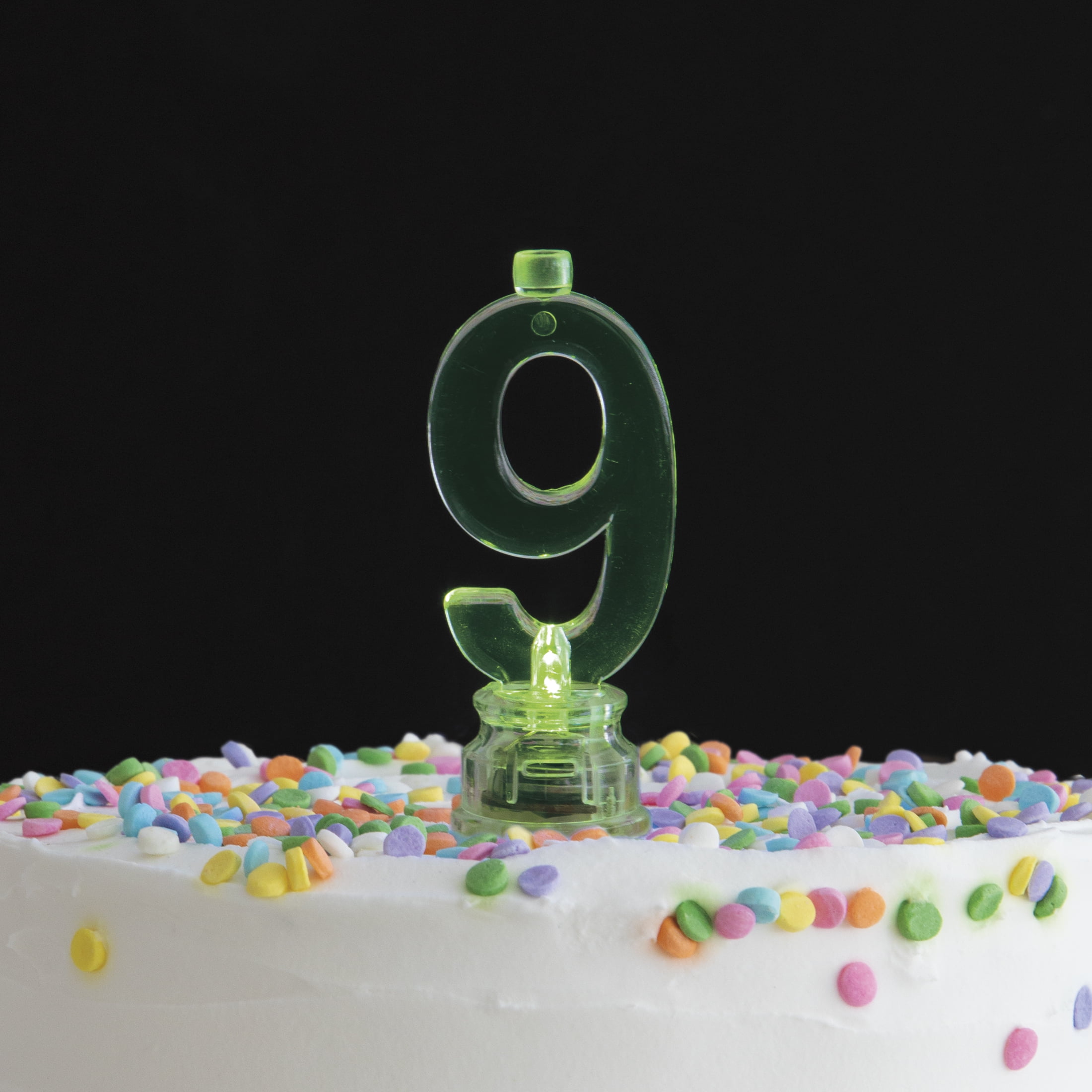 Multicolor Number 9 Flashing Birthday Candle Holder and Candles Set, 5 Pieces, by Way To Celebrate