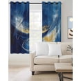 thumbnail image 2 of Blue Yellow Abstract Kitchen Curtains Modern Oil Painting Art Cafe Short Curtains for Bathroom Blackout Window Curtain Grommet Small Window Treatment Tier Drapes for Bedroom Living Room 42"x45"x2, 2 of 9