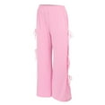 thumbnail image 3 of Women's Casual Pants Women'S Jogging Bottoms With Bow And Wide Leg Elastic Waistband Sweat Baggy Trousers With Pocket Country Trousers For Women,Red Women's Casual Pants L, 3 of 4