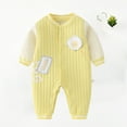 thumbnail image 2 of Odeerbi Baby Infant Boys Girls Clothes Baby Jumpsuit Romper Thin Warm Cotton Jumpsuit 2025 Long Sleeve Climbing Clothes Yellow 2-5 Months, 2 of 5