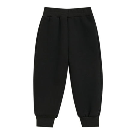 

Boys Uniform Pants Toddler Boys Cotton Active Jogger Sweatpants Kids Casual Athletic Solid Pocket Pull On Pants Cargo Pants(Color:Black Size:4-5 Years)