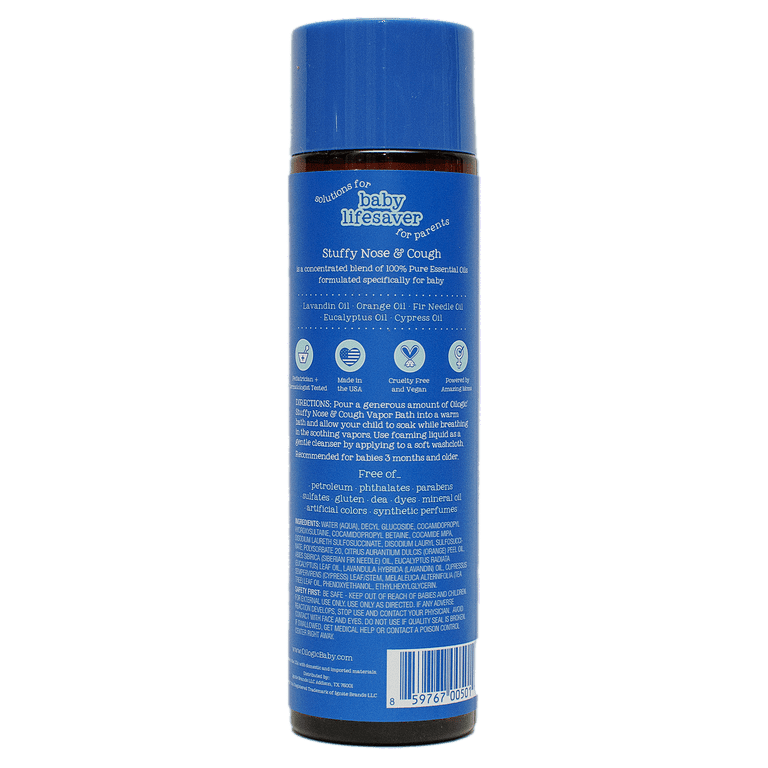 Oilogic Stuffy Nose & Cough, Essential Oil Vapor Bath for Baby, 9 oz