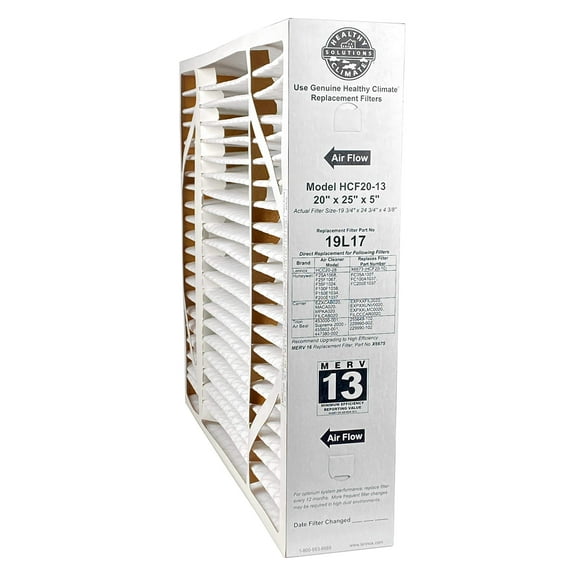 Lennox 19L17-20" x 25" x 5" Healthy Climate HCF20-13 Air Filter, MERV 13 (1-Pack)