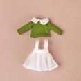 thumbnail image 2 of OB11 Doll Long Sleeve Gauze Dress Set 1/12 Plain Body BJD GSC Doll Clothes Green, 2 of 4