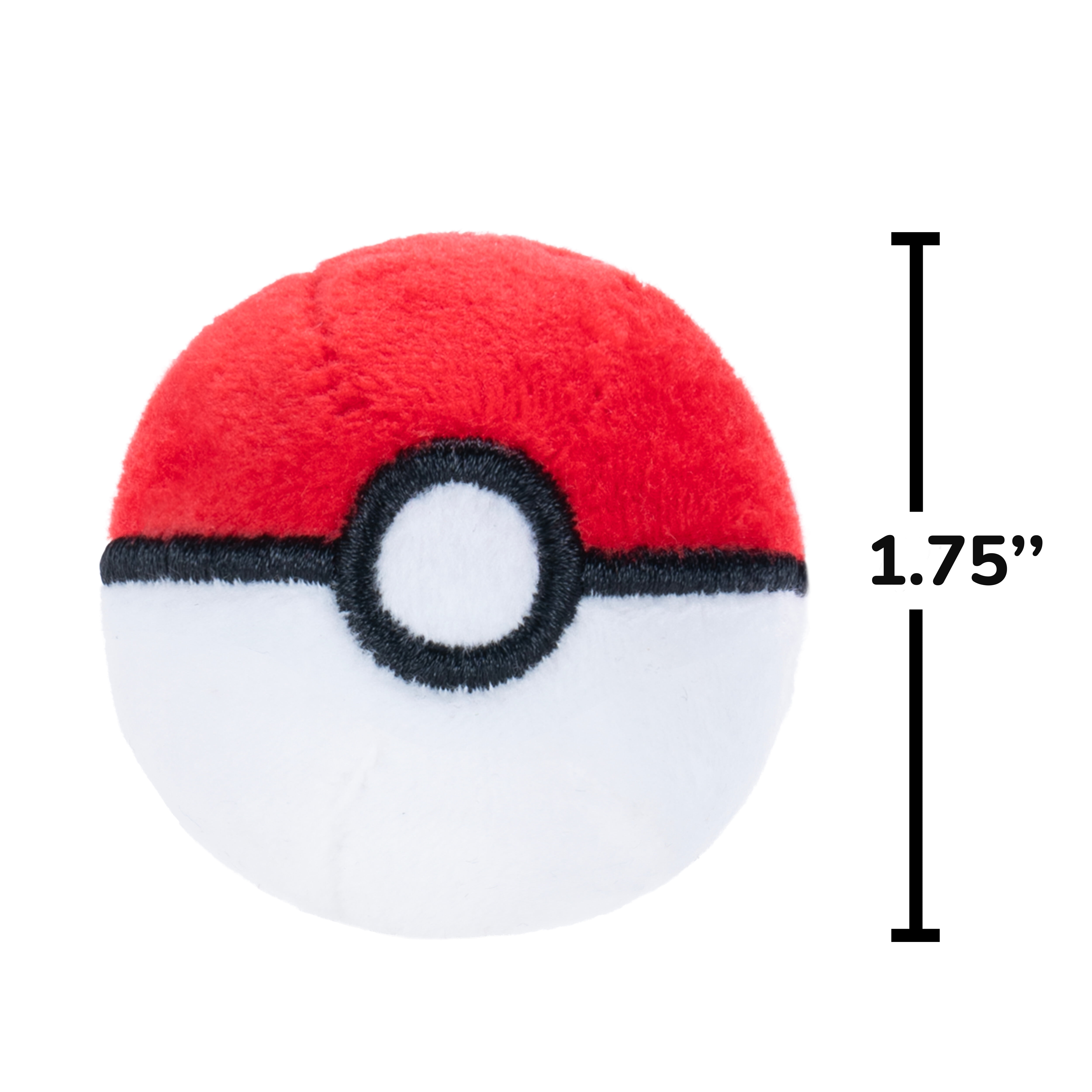 Pokemon 2 inch Red and White Poké Ball Cat Plush - Plush Ball with Catnip