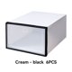 thumbnail image 2 of Moyic Caja de almacenamiento para zapatos de 6 uds., organización de almacenamiento, contenedores para ahorrar espacio, plegable, Almacenamiento y organización del hogar Blanco lechoso Blanco lechoso, 2 of 6