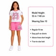 thumbnail image 6 of Real Love Girls Shorts Set - 2 Piece Stylish Knitted Short Sleeve Graphic Tees and Shorts for Girls, 6 of 7