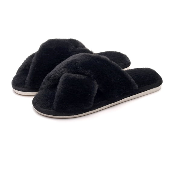 Women's Slippers House Shoes Memory Foam Open Toe Fluffy Shoes Fuzzy Indoor And Outdoor Slip On Soft Sole Winter Slippers