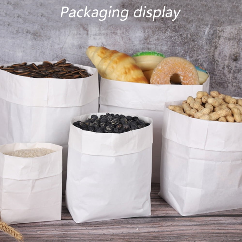 300PCS White Paper Bags for Packing Lunch Snacks Blank White Lunch Bags Holiday Cookie Bags Arts & Crafts Projects for Packaging Party Wedding
