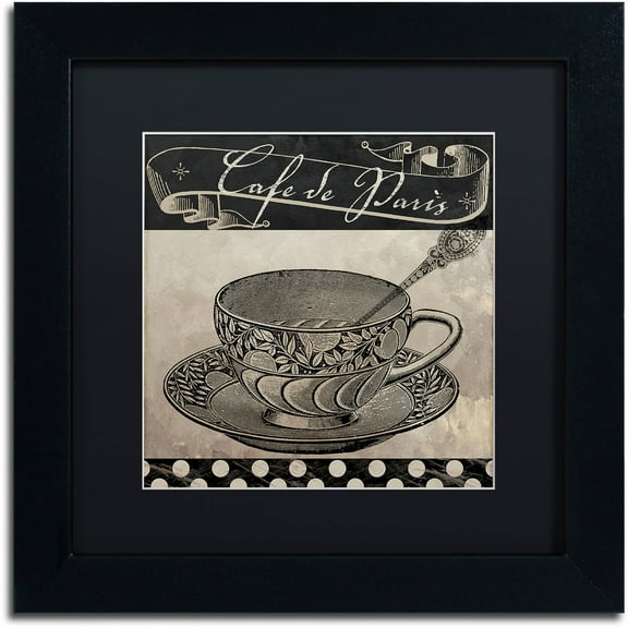 Trademark Fine Art "Bistro Parisienne IV" Canvas Art by Color Bakery Black Matte, Black Frame